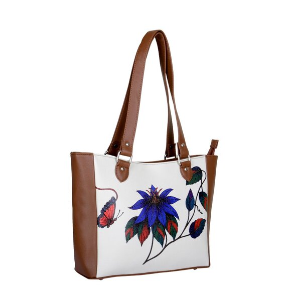 Printed Leather Shoulder Tote Bag for Women–Sling Bag Daily Use Purse for Office - Picture 6 of 10